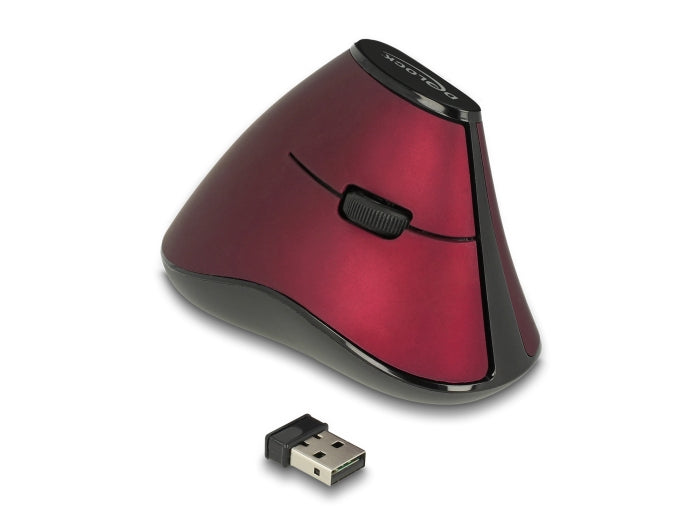 Delock Ergonomische vertikal optische 5-Tasten Maus 2,4 GHz kabellos