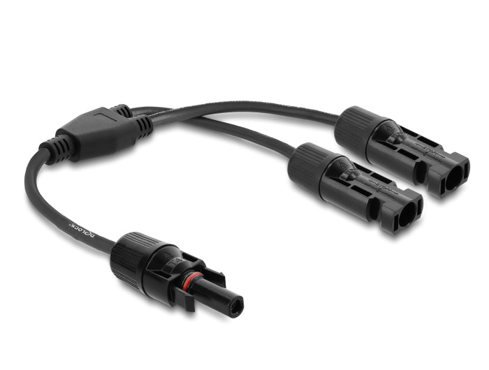 Delock DL4 Solar Splitter Kabel 2 x Stecker zu 1 x Buchse 30 cm schwarz