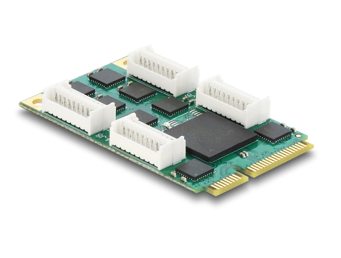 Delock Mini PCIe I/O full size Karte zu 8 x Seriell RS-232 DB9 mit Standard und Low Profile Slotblenden