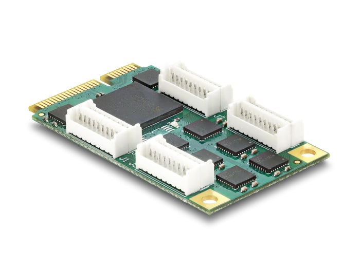Delock Mini PCIe I/O full size Karte zu 8 x Seriell RS-232 DB9 mit Standard und Low Profile Slotblenden