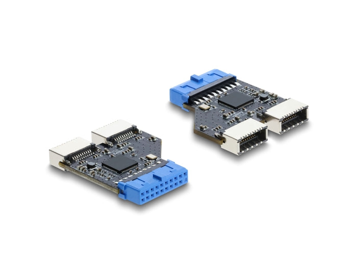 Delock USB 5 Gbps Hub 20 Pin Pfostenbuchse zu 2 x USB 5 Gbps Typ-E Key A Buchse