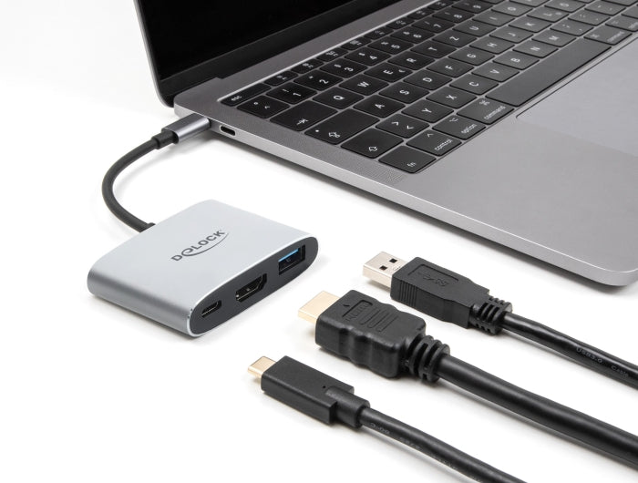 Delock USB Type-C™ Adapter zu HDMI 4K 60 Hz mit USB Typ-A und USB Type-C™ PD 3.1 140 W