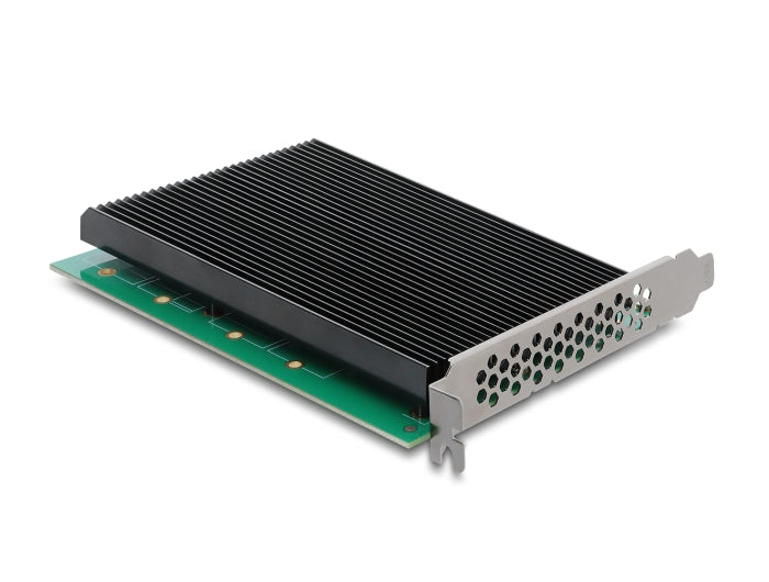 Delock PCI Express 5.0 x16 Karte zu 4 x intern NVMe M.2 Key M mit Kühlkörper - Bifurcation