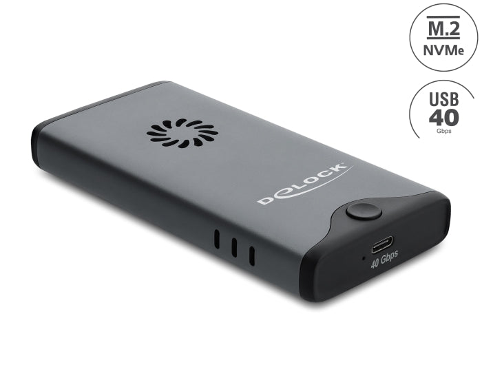 Delock USB Type-C™ 40 Gbps Gehäuse für 1 x M.2 NVMe PCIe SSD mit Lüfter - werkzeugfrei