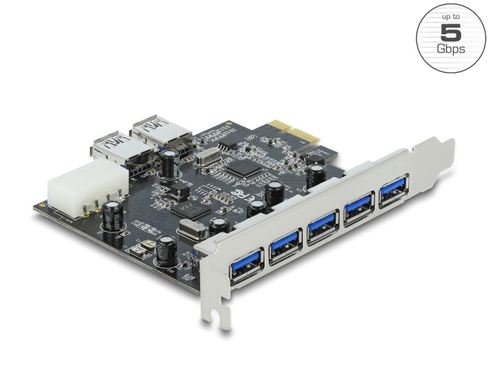 Delock PCI Express x1 Karte zu 5 x extern + 2 x intern USB 5 Gbps