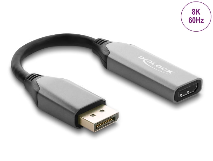 Delock Aktiver DisplayPort 1.4 zu HDMI Adapter 8K mit HDR Funktion