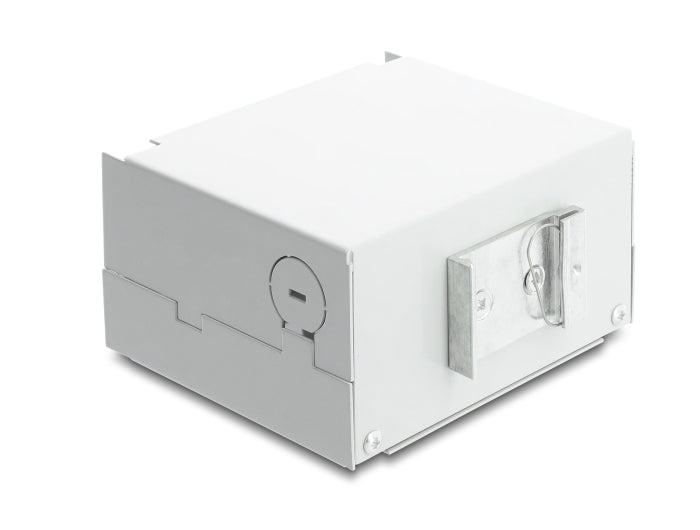 Delock LWL Patchfeld 6 Port für SC Simplex oder LC Duplex grau Metall zur Hutschienen Montage