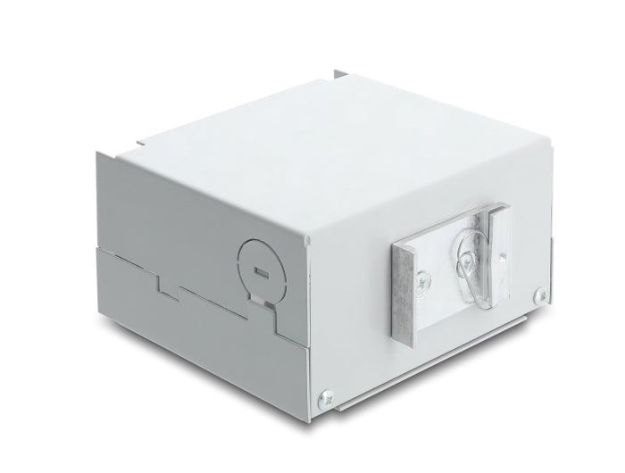 Delock LWL Patchfeld 6 Port für SC Duplex oder LC Quad grau Metall zur Hutschienen Montage
