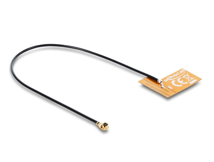 Delock WiFi 2,4 GHz Antenne I-PEX Inc., MHF® I Stecker 2 - 3 dBi omnidirektional mit Anschlusskabel 1.13 15 cm FPC intern Klebemontage