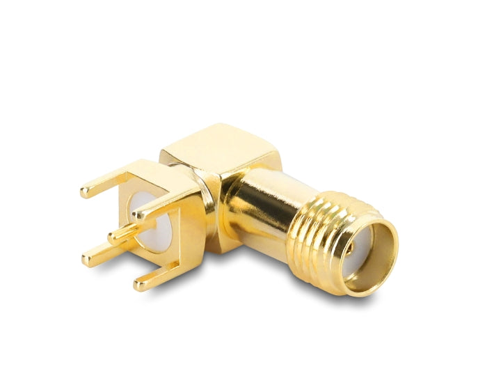 Delock SMA Buchse 90° auf Leiterplatte Gewindelänge 5 mm