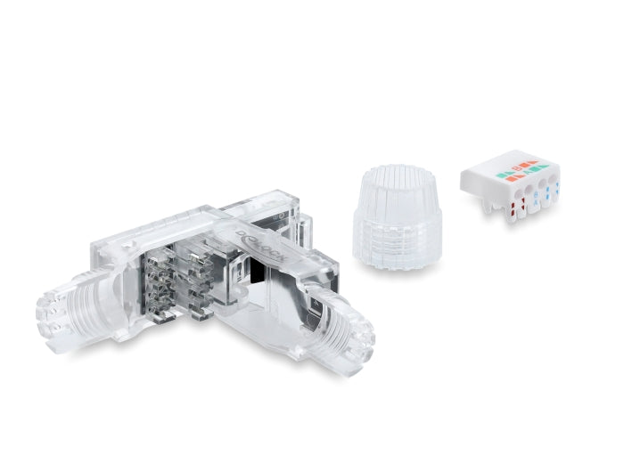 Delock RJ45 Stecker feldkonfektionierbar Cat.6A ungeschirmt transparent / schwarz