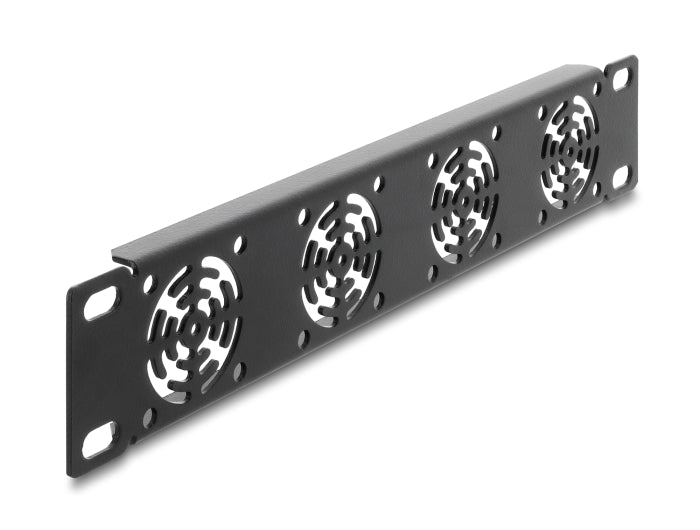 Delock 10″ 1 HE Rackblende für 4 Lüfter 40 x 40 mm dunkelgrau