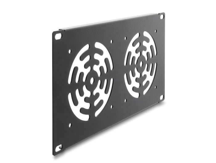 Delock 10″ 3 HE Rackblende für 2 Lüfter 92 x 92 mm dunkelgrau