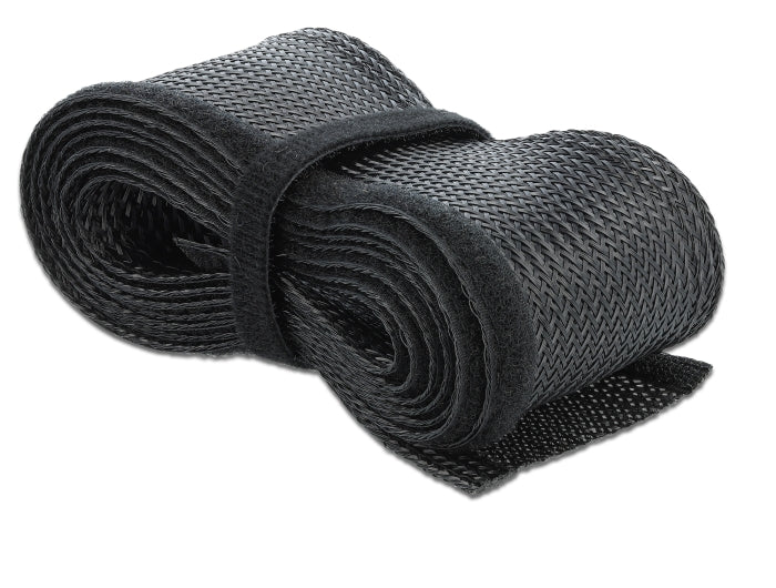 Delock Geflechtschlauch mit Klettverschluss 2 m x 19 mm schwarz