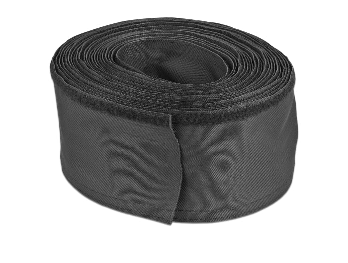 Delock Gewebeschlauch mit Klettverschluss hitzebeständig 10 m x 30 mm schwarz