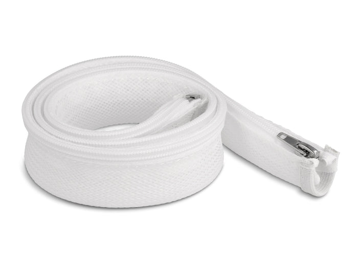 Delock Geflechtschlauch mit Reißverschluss hitzebeständig 1 m x 30 mm weiß