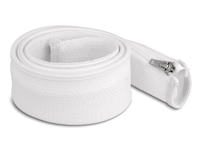 Delock Geflechtschlauch mit Reißverschluss hitzebeständig 1 m x 50 mm weiß