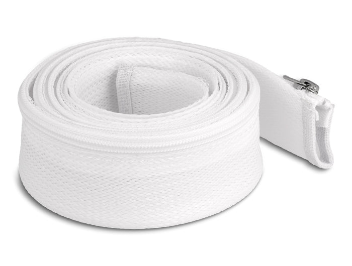 Delock Geflechtschlauch mit Reißverschluss hitzebeständig 2 m x 50 mm weiß