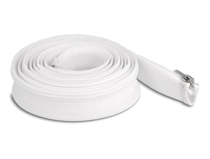 Delock Geflechtschlauch mit Reißverschluss hitzebeständig 3 m x 30 mm weiß
