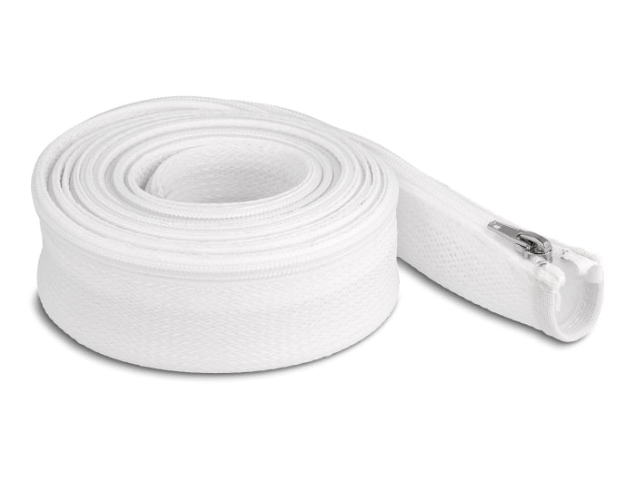Delock Geflechtschlauch mit Reißverschluss hitzebeständig 3 m x 50 mm weiß