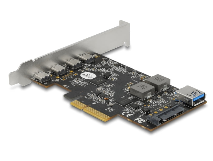Delock PCI Express x4 Karte zu 4 x USB Type-C™ + 1 x USB Typ-A - SuperSpeed USB 10 Gbps - Low Profile Formfaktor