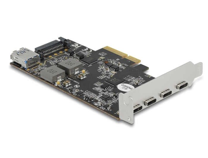 Delock PCI Express x4 Karte zu 4 x USB Type-C™ + 1 x USB Typ-A - SuperSpeed USB 10 Gbps - Low Profile Formfaktor