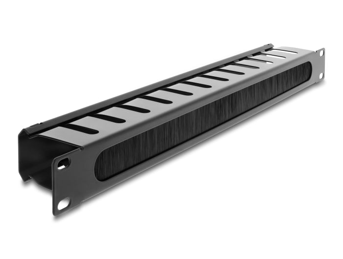 Delock 19″ Kabelmanagement Rangierpanel mit Bürste 1 HE schwarz
