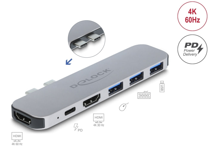 Delock Dockingstation für MacBook Dual HDMI 4K / PD / Hub