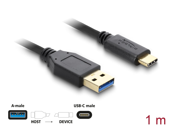 Delock USB 10 Gbps Kabel Typ-A zu USB Type-C™ 1 m