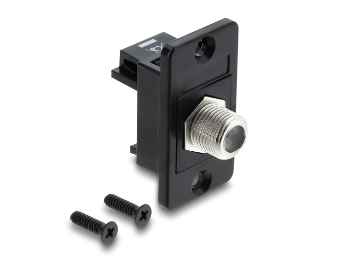 Delock Panel Mount F Buchse zu F Buchse schwarz
