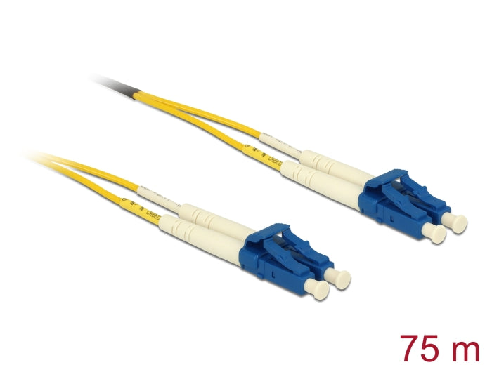 Delock LWL Kabel LC Duplex zu LC Duplex Singlemode OS2 75 m