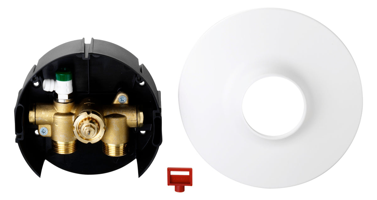 Danfoss Wandeinbaukasten f. Fußb.temp., Abdeckung rund, G 3/4 A | 003L1015