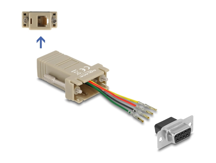 Delock D-Sub 9 Pin Buchse zu RJ11/RJ14 6P/4C Buchse Montagesatz