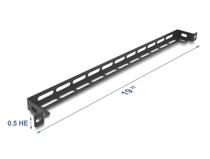 Delock 19″ 0,5 HE Panel L-Form 50 mm mit Kabelbinderbefestigung schwarz