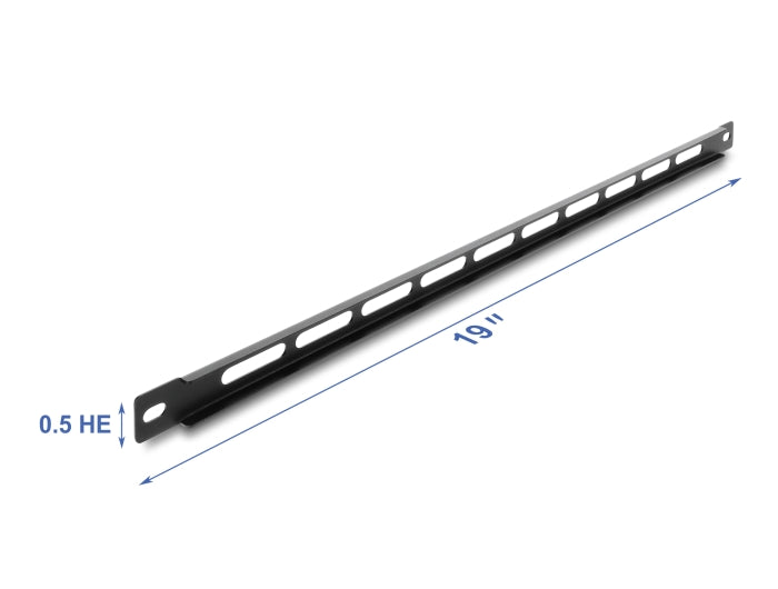 Delock 19″ 0,5 HE Panel mit Kabelbinderbefestigung schwarz