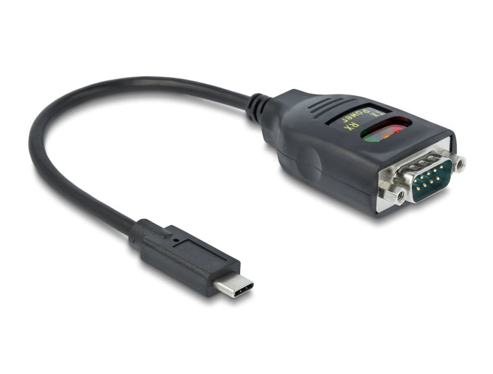 Delock Adapter USB Type-C™ zu 1 x Seriell RS-232 DB9 mit 15 kV ESD Schutz