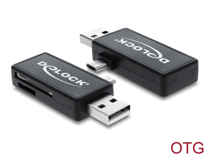 Delock Micro USB OTG Card Reader + USB A Stecker