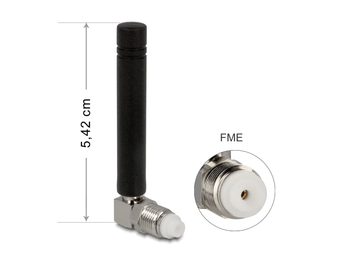 Delock GSM Quadband Antenne FME 2 dBi 90° omnidirektional starr schwarz