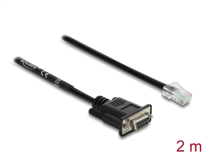 Delock Seriell RS-232/422/485 Adapterkabel Sub-D 9 Buchse zu RJ45 Stecker 2 m
