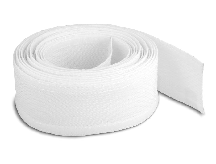 Delock Geflechtschlauch mit Klettverschluss 5 m x 19 mm weiß
