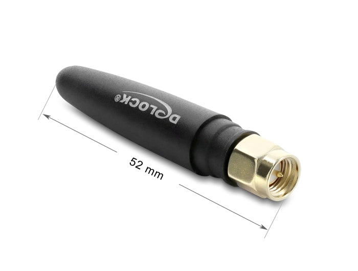 Delock LTE Antenne SMA Stecker 1,82 dBi omnidirektional starr schwarz