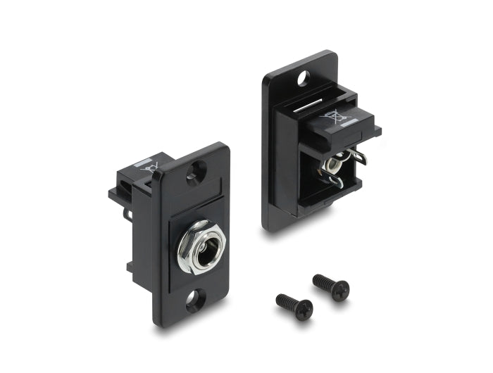 Delock Panel Mount DC 5,5 x 2,5 mm Buchse schwarz