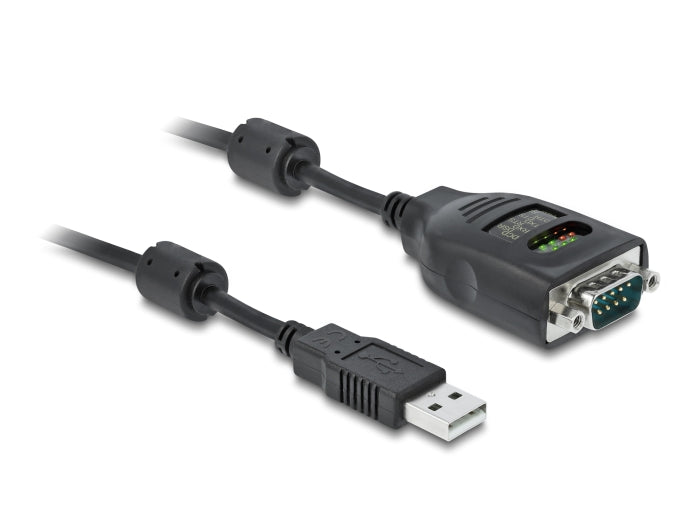 Delock USB Typ-A zu Seriell DB9 Adapter mit 9 LED RS-232 Tester