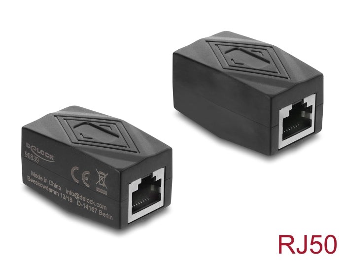 Delock Adapter Kupplung RJ50 Buchse zu Buchse geschirmt schwarz