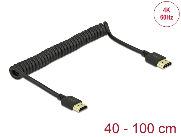 Delock HDMI Spiralkabel 4K 60 Hz