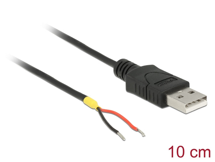 Delock Kabel USB 2.0 Typ-A Stecker > 2 x offene Kabelenden Strom 10 cm Raspberry Pi