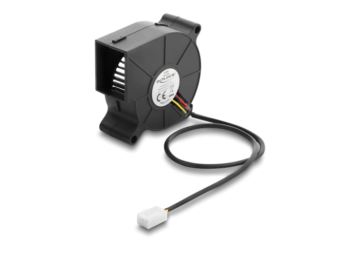 Delock Radiallüfter / Lüftergebläse 12 V DC 60 x 60 x 25 mm mit 3-Pin Lüfteranschluss, schwarz