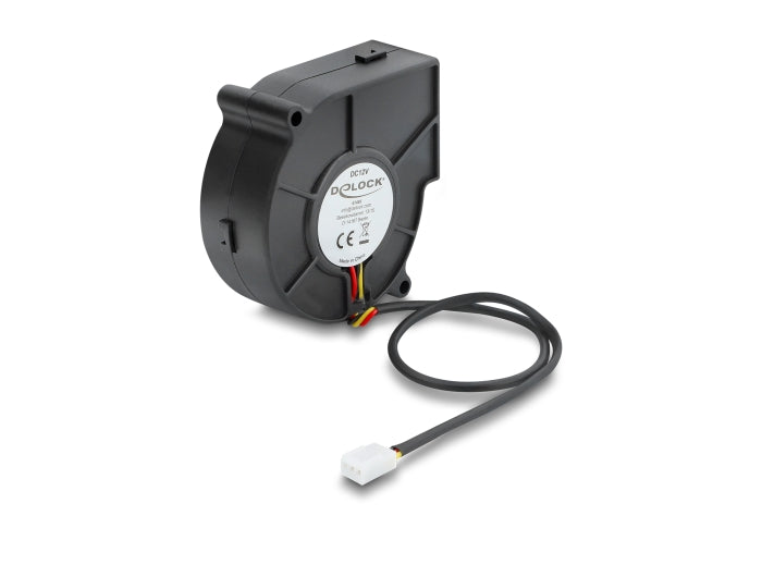 Delock Radiallüfter / Lüftergebläse 12 V DC 75 x 75 x 30 mm mit 3-Pin Lüfteranschluss, schwarz