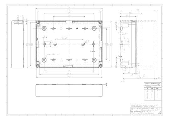 SPELSBERG Leergehäuse Kst IP66 geschl TK PC 2518-6f-o B254xH180xT57mm