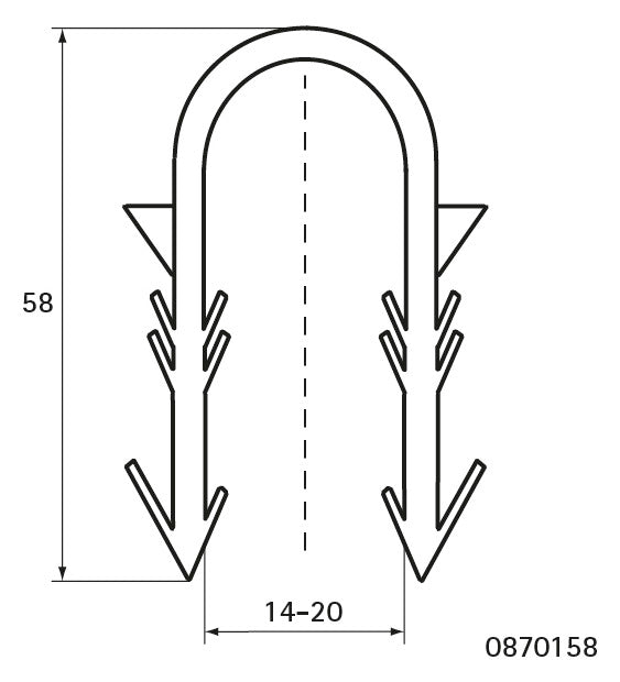 Walraven Tackernadel lang L: 58 schwarz KAL für Fußbodenrohre PP 14-20 mm | 0870158